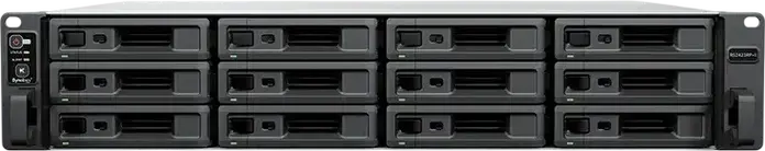 Synology RS2423RP+II 12-Bay RackStation NAS, AMD Ryzen V1780B 3.35 GHz, 8GB DDR4 ECC RAM, 10GbE LAN, PCIe Gen3 Slot, Silver
