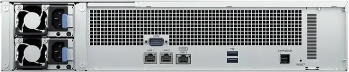 Synology RS2423RP+II 12-Bay RackStation NAS, AMD Ryzen V1780B 3.35 GHz, 8GB DDR4 ECC RAM, 10GbE LAN, PCIe Gen3 Slot, Silver