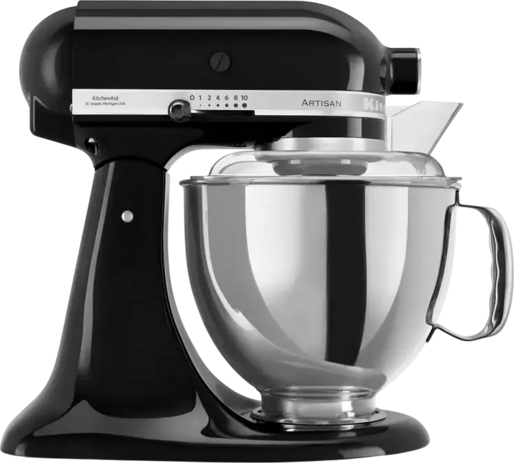 Robot de cuisine KitchenAid Artisan 5KSM175, Mixer Planetar 300W, Bol Inox 4.8L, Carcasă Metalică, 10 Viteze, Set de 6 Accesorii și Atasamente