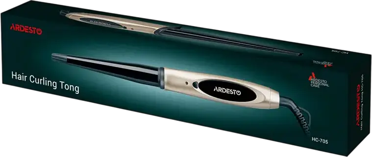 Ardesto HC-705 Conic Hair Curler, 30W Ceramic Coating, Max 200°C Heating, Indicator Light, 1.8m Cable