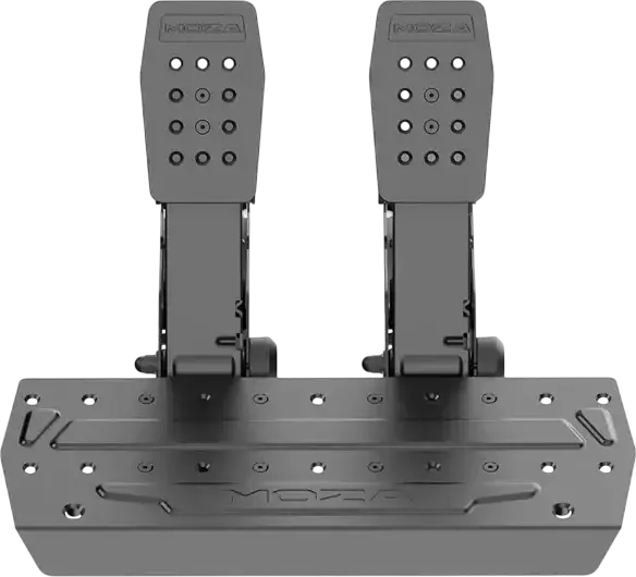 Pedale de simulare MOZA SRP2, Pedale Duble din Otel cu Load Cell Hibrid 0-100kg si Senzor de Unghi de 15-bit, Negru, Windows