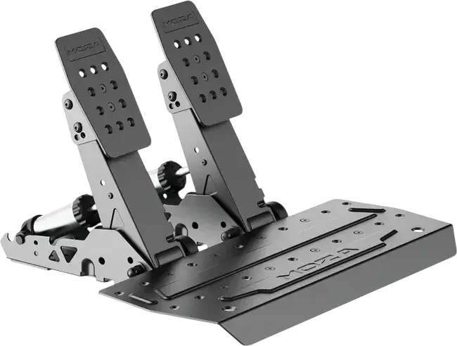 Pedale de simulare MOZA SRP2, Pedale Duble din Otel cu Load Cell Hibrid 0-100kg si Senzor de Unghi de 15-bit, Negru, Windows