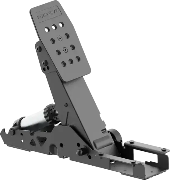 Pedale de simulare MOZA SRP2, Pedale Duble din Otel cu Load Cell Hibrid 0-100kg si Senzor de Unghi de 15-bit, Negru, Windows