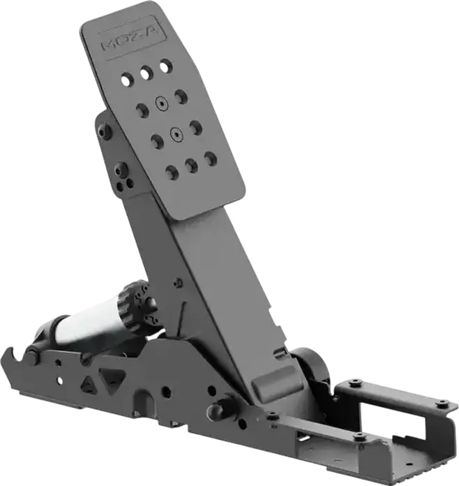 Pedale de simulare MOZA SRP2, Pedale Duble din Otel cu Load Cell Hibrid 0-100kg si Senzor de Unghi de 15-bit, Negru, Windows
