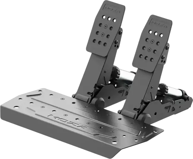 Pedale de simulare MOZA SRP2, Pedale Duble din Otel cu Load Cell Hibrid 0-100kg si Senzor de Unghi de 15-bit, Negru, Windows
