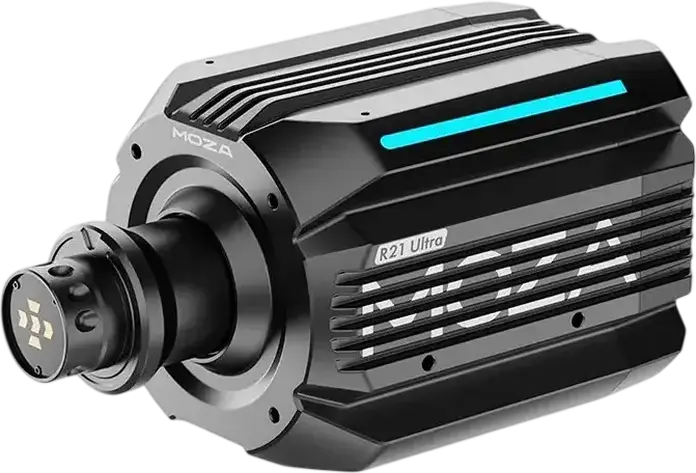 База руля Direct Drive MOZA R21 Ultra для ПК, крутящий момент 21 Нм, 21-битный магнитный энкодер, корпус из алюминиевого сплава, RGB-подсветка, черный