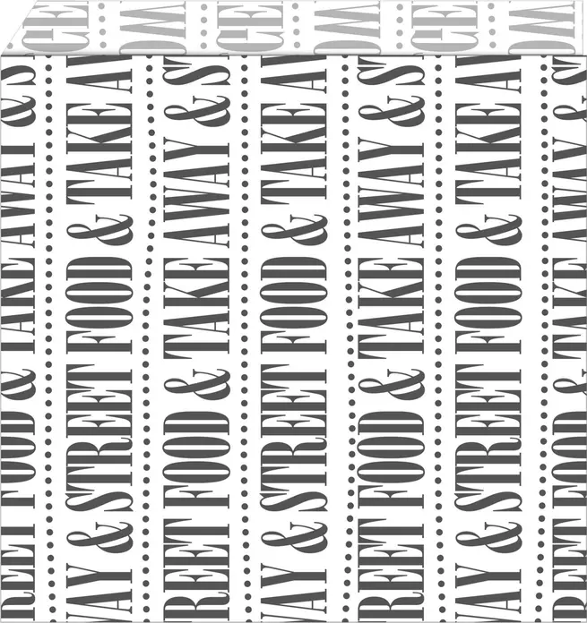 WIMEX Street Food Burger and Sandwich Bags, Greaseproof Paper, Open Both Sides, White with Decorative Print, 17 x 16 cm, Pack of 500 Pieces