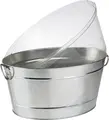 APS TIN Drinks Tub, 18L Galvanized Metal Bottle Cooler with PVC Plastic Insert, Stackable, 50x32x23 cm