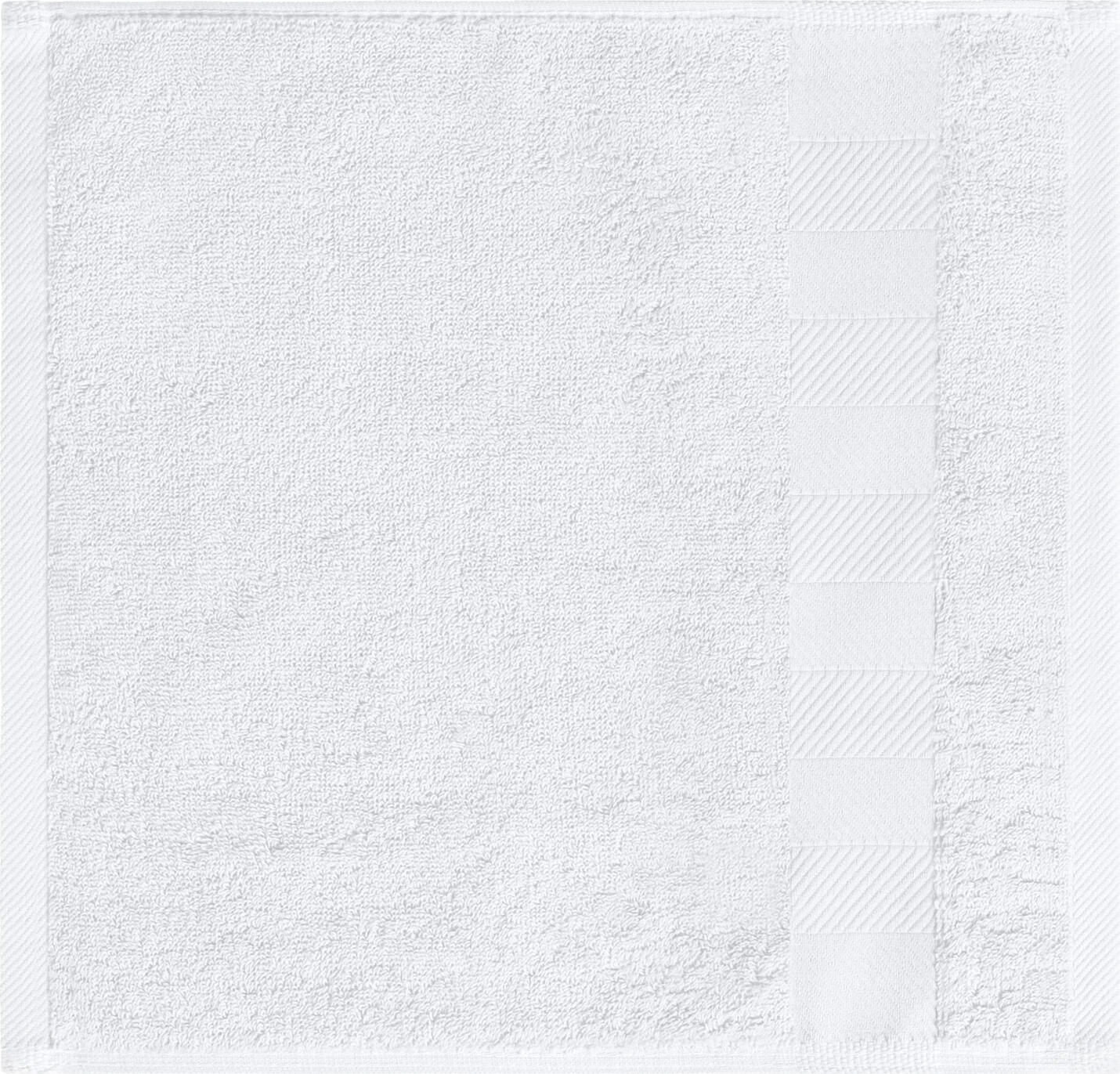 Prosoape pentru fata LUSINI Solutions GmbH Evora, 100% bumbac terry rasucit, 550 g/m², 30x30 cm, Alb, Bordura in spic, Set de 5 piese