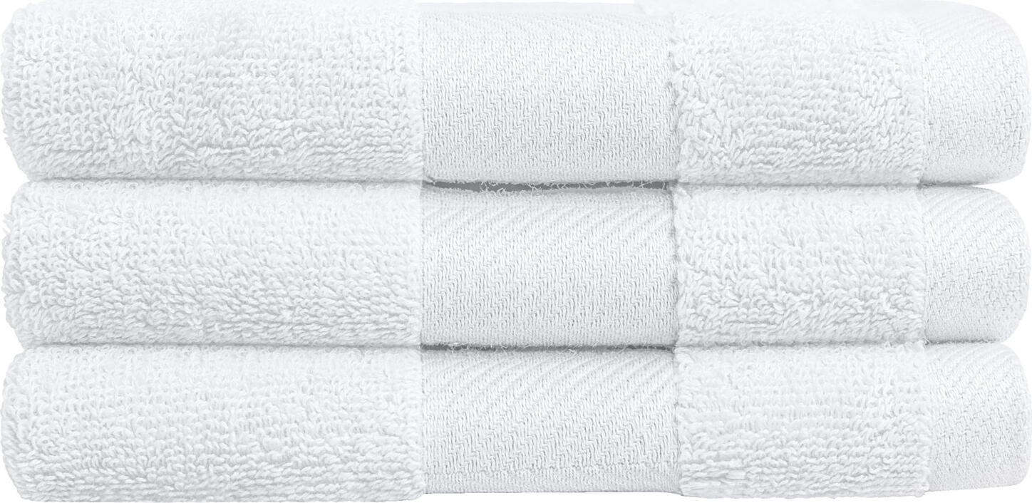 Prosoape pentru fata LUSINI Solutions GmbH Evora, 100% bumbac terry rasucit, 550 g/m², 30x30 cm, Alb, Bordura in spic, Set de 5 piese