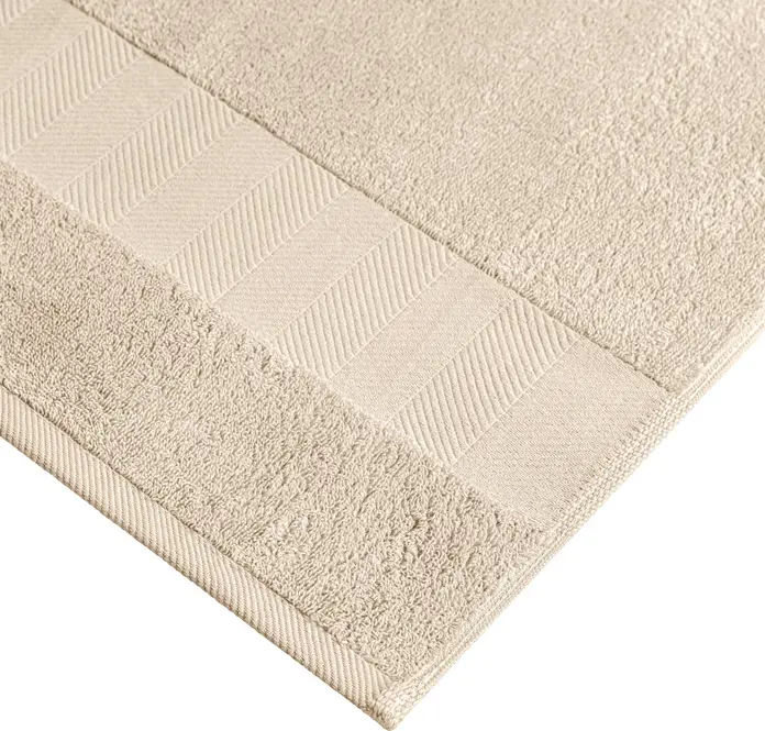 Set de 5 prosoape pentru fata ERWIN M. LUSINI Solutions GmbH Evora, 100% bumbac, frotir twisted terry 30x30 cm, bej, bordura herringbone