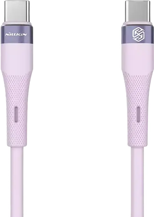 Кабель Nillkin Flowspeed USB-C - USB-C 60Вт Power Delivery 2.4А 1.2м из жидкого силикона, гибкий, износостойкий, алюминиевый сплав, Цвет: Фиолетовый
