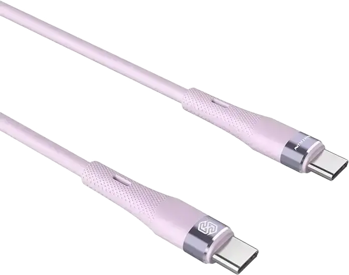 Кабель Nillkin Flowspeed USB-C - USB-C 60Вт Power Delivery 2.4А 1.2м из жидкого силикона, гибкий, износостойкий, алюминиевый сплав, Цвет: Фиолетовый