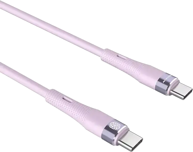 Кабель Nillkin Flowspeed USB-C - USB-C 60Вт Power Delivery 2.4А 1.2м из жидкого силикона, гибкий, износостойкий, алюминиевый сплав, Цвет: Фиолетовый