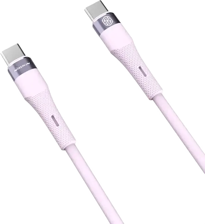 Кабель Nillkin Flowspeed USB-C - USB-C 60Вт Power Delivery 2.4А 1.2м из жидкого силикона, гибкий, износостойкий, алюминиевый сплав, Цвет: Фиолетовый
