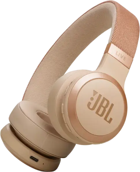 Беспроводные полноразмерные закрытые наушники JBL LIVE 670NC, адаптивное шумоподавление ANC, Bluetooth 5.3, аккумулятор 65ч, Spatial Sound, цвет Sand