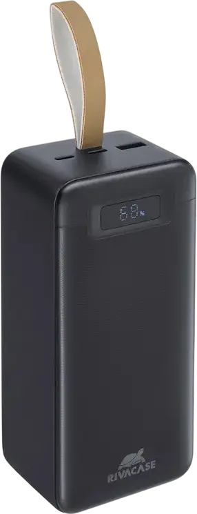 Внешний аккумулятор Rivacase VA1084 40000мАч 65Вт Power Delivery Быстрая зарядка Li-Polymer с LCD-дисплеем и портами USB-C, Черный