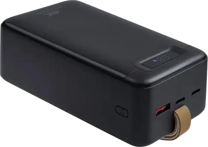 Rivacase VA1084 Power Bank 40000mAh 65W Power Delivery Fast Charging Li-Polymer Battery with LCD Display and USB-C Ports, Black