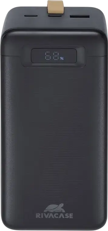 Внешний аккумулятор Rivacase VA1084 40000мАч 65Вт Power Delivery Быстрая зарядка Li-Polymer с LCD-дисплеем и портами USB-C, Черный