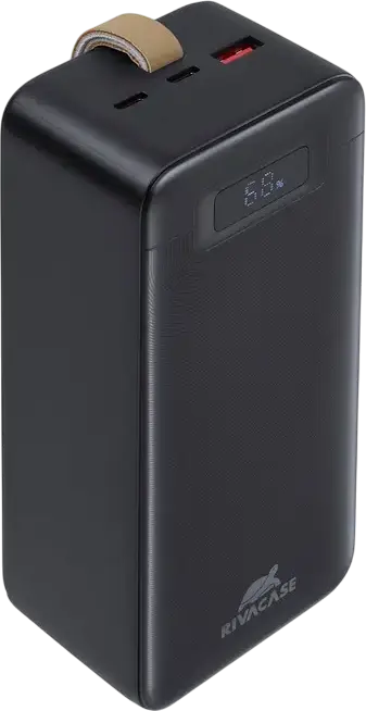 Внешний аккумулятор Rivacase VA1084 40000мАч 65Вт Power Delivery Быстрая зарядка Li-Polymer с LCD-дисплеем и портами USB-C, Черный
