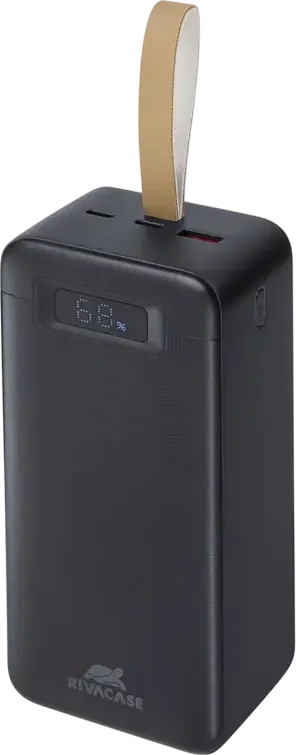 Внешний аккумулятор Rivacase VA1084 40000мАч 65Вт Power Delivery Быстрая зарядка Li-Polymer с LCD-дисплеем и портами USB-C, Черный