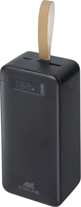 Rivacase VA1084 Power Bank 40000mAh 65W Power Delivery Fast Charging Li-Polymer Battery with LCD Display and USB-C Ports, Black