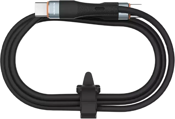 Cablu Nillkin Flowspeed USB-C la USB-C 60W Power Delivery 2.4A 1.2m din Silicon Lichid Flexibil Anti-nod Aluminum Alloy, Negru