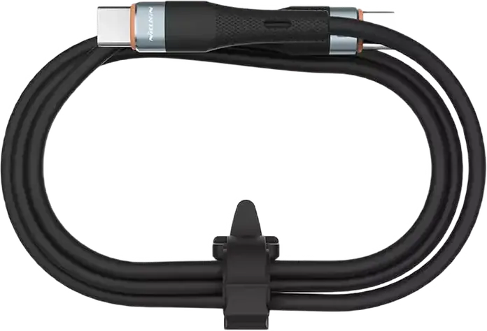Cablu Nillkin Flowspeed USB-C la USB-C 60W Power Delivery 2.4A 1.2m din Silicon Lichid Flexibil Anti-nod Aluminum Alloy, Negru