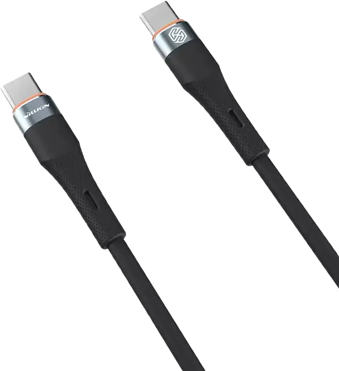 Cablu Nillkin Flowspeed USB-C la USB-C 60W Power Delivery 2.4A 1.2m din Silicon Lichid Flexibil Anti-nod Aluminum Alloy, Negru