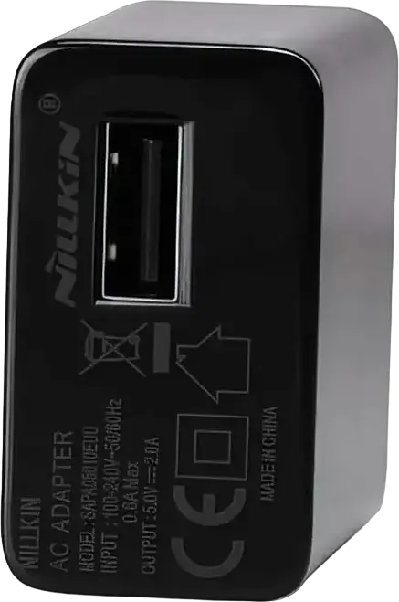 Сетевое зарядное устройство Nillkin SAPA06010EUU AC, Адаптер питания USB Type-A 5.0V 2.0A, Вилка EU, ABS-пластик, Защита от перезаряда и перегрузки, Черный