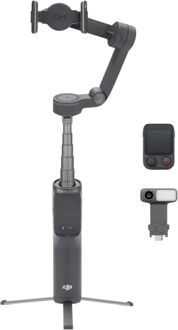 DJI Osmo Mobile 8P Advanced Tracking Combo 3-Axis Smartphone Gimbal Stabilizer with Integrated Extension Rod, Built-in Tripod and Detachable Remote