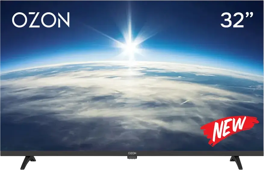 Televizor Smart LED OZON H32S6000R 32", HD 1366x768, Android TV, DLED, Dolby Audio, Wi-Fi, Ethernet, 2x HDMI, 2x USB, Negru