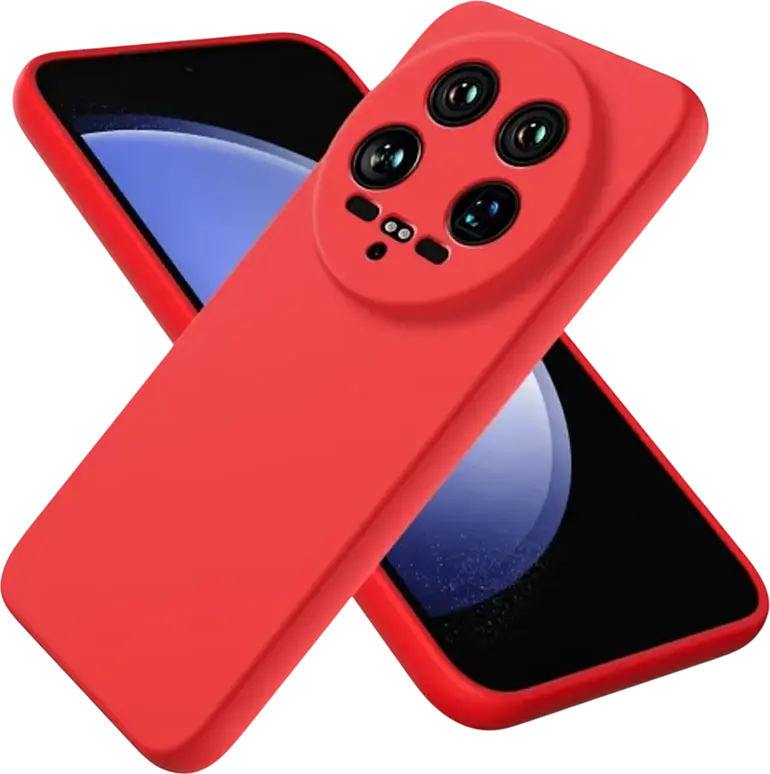 Xcover Liquid Silicone Case for Xiaomi 14 Ultra, Red, Full-Body Soft-Touch Matte Protective Cover with Precise Camera and Port Cutouts