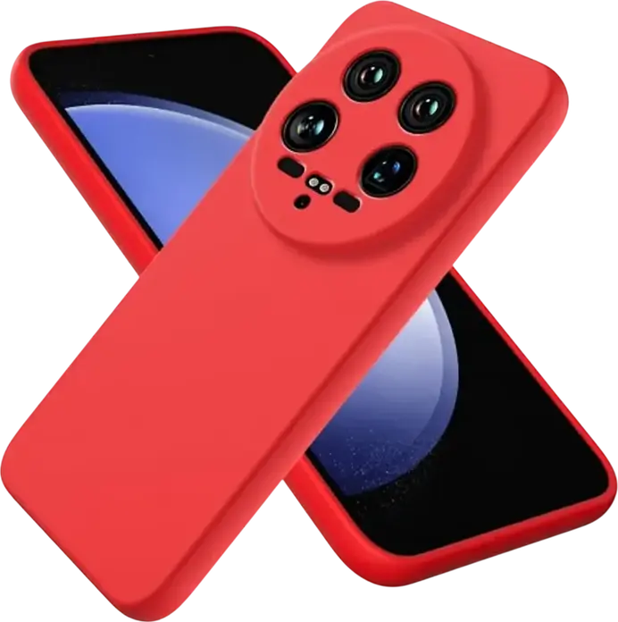 Xcover Liquid Silicone Case for Xiaomi 14 Ultra, Red, Full-Body Soft-Touch Matte Protective Cover with Precise Camera and Port Cutouts