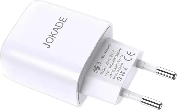 Incarcator de perete Jokade JB005 Port Singur USB Type-A Incarcare Rapida 5A Salian Plastic Rezistent Culoare Alb