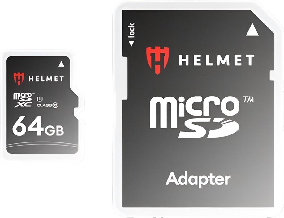 Card de Memorie Helmet Basic Line 64GB microSDXC Clasa 10 UHS-I U1 pentru Smartphone-uri, Tablete, Camere, Set de 2 piese cu Adaptor SD