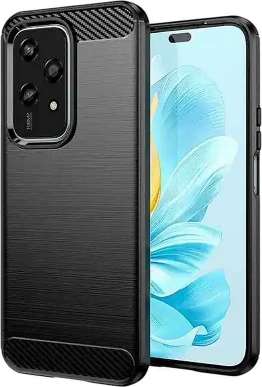 Защитный чехол Xcover Armor Series для Honor 200 Lite, тыльная крышка из TPU с текстурой шлифованного металла и акцентами из углеродного волокна, черный