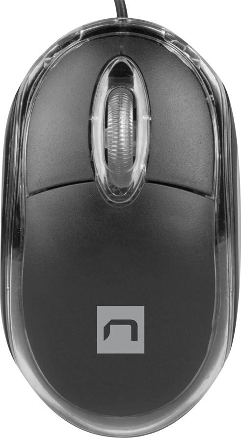 Natec Vireo NMY-1983 Wired Optical Mouse, 1000 DPI, 3 Buttons, Ergonomic Anti-slip Design, USB-A Interface, 1.25m Cable, Black, Plug and Play