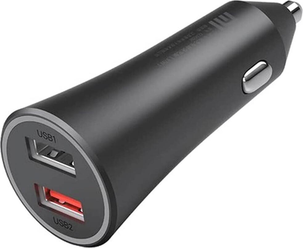 Xiaomi Mi Car Charger 37W CC06ZM Incarcator Auto Dual USB Type-A cu Incarcare Rapida, Intrare 12V/24V, Protectie Supratensiune, Plastic ABS Negru