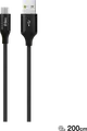 ttec AlumiCable XL Micro USB Cable, USB-A to Micro-USB, 2m, 2.4A Fast Charging and Data Sync, Braided Matte Black Aluminum Housing
