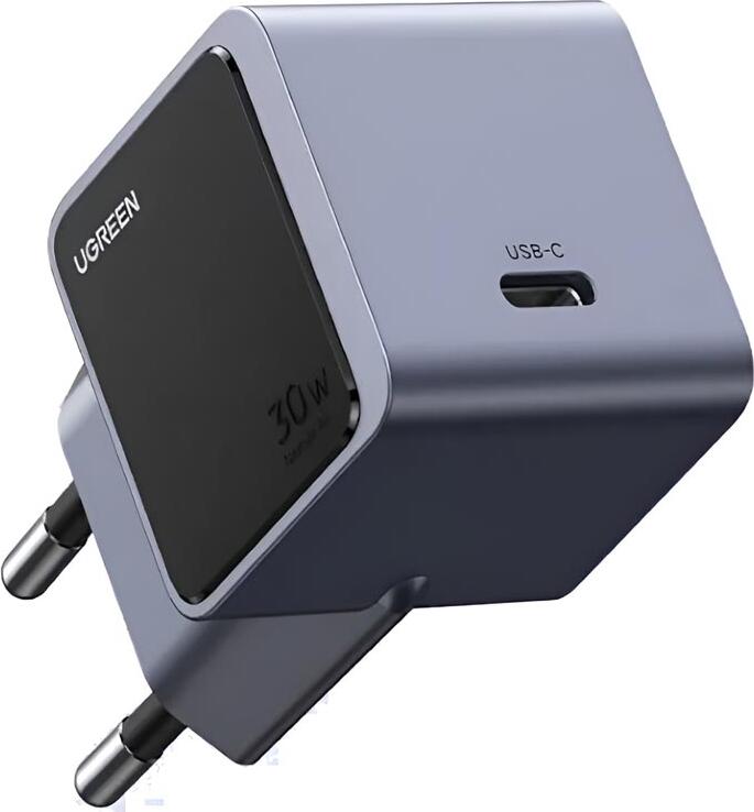Быстрое зарядное устройство UGREEN Nexode GaN S 30W USB-C X503, адаптер питания GaN PD 3.0 QC 4+ PPS, вилка EU, черный
