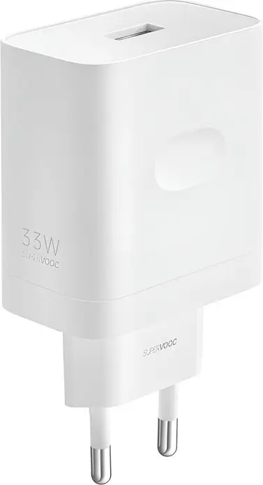 Adaptor Alimentare OPPO SUPERVOOC 33W, Incarcator Rapid de Perete, USB Type-A, Alb, Plastic, 100-240V, Protectie Safety, Design Compact