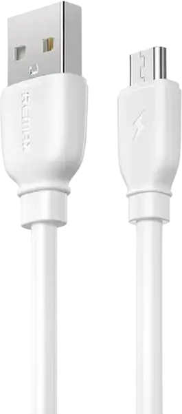 Cablu de date si incarcare rapida Remax RC-138m USB la micro-USB, 2.4A, Viteza de transfer 480 MB/s, PVC, Conectori Cupru, 1m, Alb