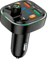 FM-трансмиттер Jokade JH007 серии Tuyin Bluetooth v5.0, универсальное автомобильное зарядное устройство 12/24В с USB-C PD 18Вт и двумя портами USB-A, LED-дисплей, черный