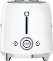 Тостер Smeg TSF02WHEU в стиле 50-х, белый, 1500 Вт, 2 экстрашироких слота для 4 ломтиков, 6 уровней обжарки, функции разморозки, разогрева и бейгла