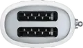 Тостер Smeg TSF02WHEU в стиле 50-х, белый, 1500 Вт, 2 экстрашироких слота для 4 ломтиков, 6 уровней обжарки, функции разморозки, разогрева и бейгла