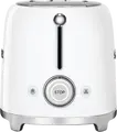 Тостер Smeg TSF02WHEU в стиле 50-х, белый, 1500 Вт, 2 экстрашироких слота для 4 ломтиков, 6 уровней обжарки, функции разморозки, разогрева и бейгла