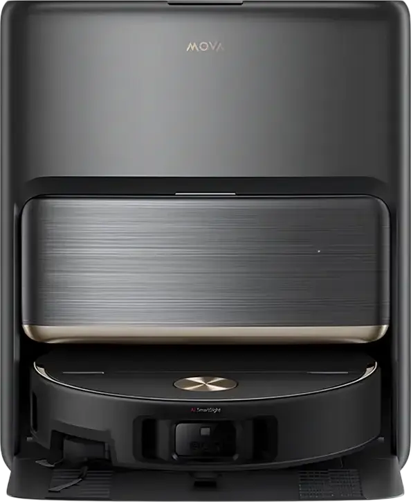 Mova V70 Ultra Complete Robot Vacuum and Mop, 40,000Pa Suction, 6,400mAh Battery, StepMaster 2.0, AI SmartSight, Bagless Base Station, Black