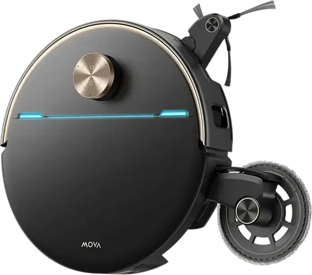 Mova V70 Ultra Complete Robot Vacuum and Mop, 40,000Pa Suction, 6,400mAh Battery, StepMaster 2.0, AI SmartSight, Bagless Base Station, Black