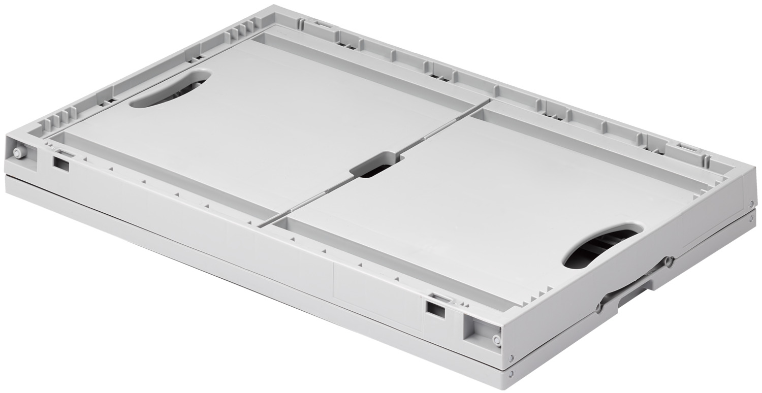 Ringoplast Carry Folding Box, 67L, 60x40x32 cm, Food Safe Polyethylene, Grey, Foldable and Stackable, Made in Germany